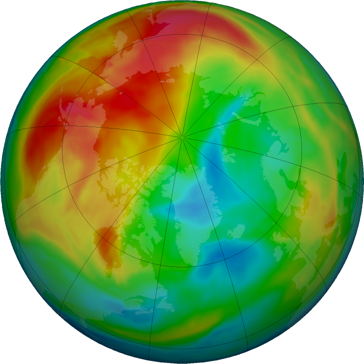 Arctic ozone map for 20 January 2018